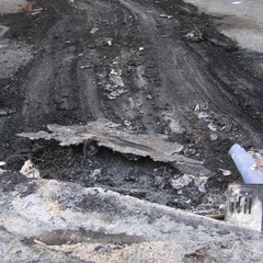 Incendio in corso Manzoni a Trani