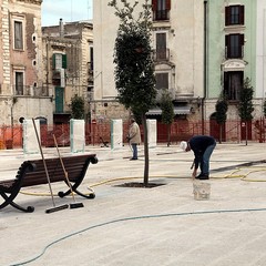 Piazza campo dei Longobardi dopo i lavori di restauro