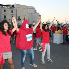 Flash mob dell'Avis sul porto di Trani