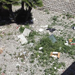 Il fossato del Castello di Trani come discarica