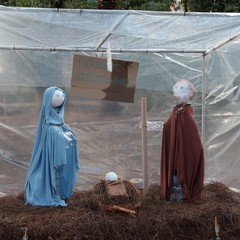 Presepe "ecosostenibile" realizzato da Asi all'interno del parco di Villa Bini