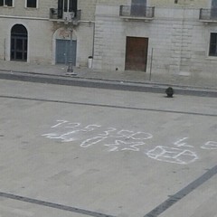 Piazza Quercia imbrattata