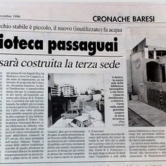 Biblioteca di Trani: un articolo della Gazzetta del Mezzogiorno del 1996