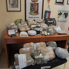 La droga sequestrata dalla Polizia di Trani