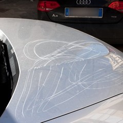 L'auto del consigliere danneggiata