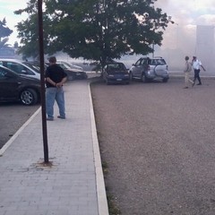 Intervento dei Vigili del Fuoco nei pressi dell'ospedale di Trani