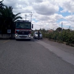 Intervento dei Vigili del Fuoco nei pressi dell'ospedale di Trani