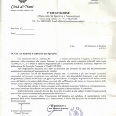 La lettera ricevuta dall'associazone