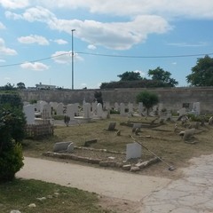 Cimitero comunale, operai all'opera per ripulire il cimitero