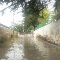 Strade di Trani allagati a causa della pioggia