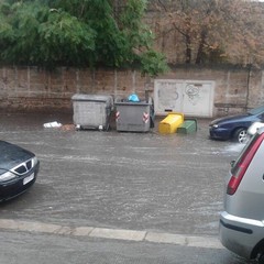 Strade di Trani allagati a causa della pioggia