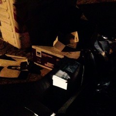 Bidone in fiamme in via Borsellino