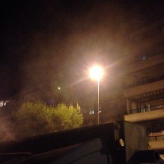 Bidone in fiamme in via Borsellino