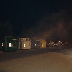 Bidone in fiamme in via Borsellino