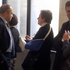 Giuseppe Vegas (a destra) in Tribunale a Trani