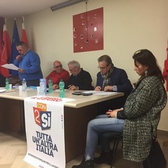Gaetano Riglietti durante la proclamazione come segretario generale della Flai Cgil