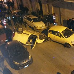 furgone ribaltato in via Amedeo