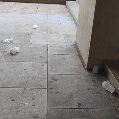 Rifiuti in via Benedetto Croce