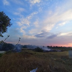 Incendio nella zona sud di Trani