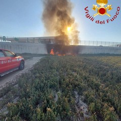 Incendio in via Andria