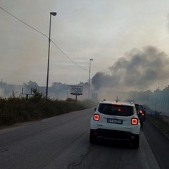 Via Andria, nel pomeriggio sterpaglie in fiamme