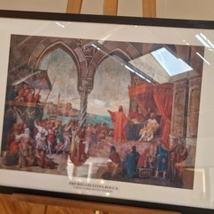 Stampa su tela incorniciata lantico sipario del Molinaro dedicato agli Ordinamenta Maris del Maestro artigiano Matteo Tedeschi