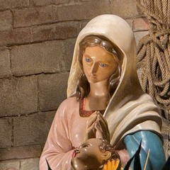 Trani Presepe in Piazza Libert Allocazione del bambinello