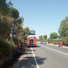 Strada provinciale Trani-Corato, incendio in una villa privata