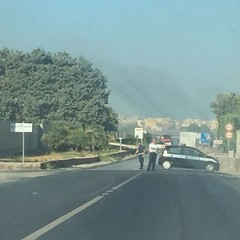 Incendio sulla Trani-Andria