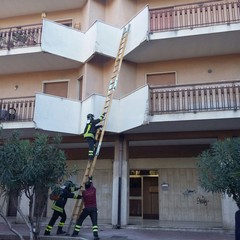 Intervento dei vigili del fuoco in via Malcangi