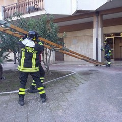 Intervento dei vigili del fuoco in via Malcangi