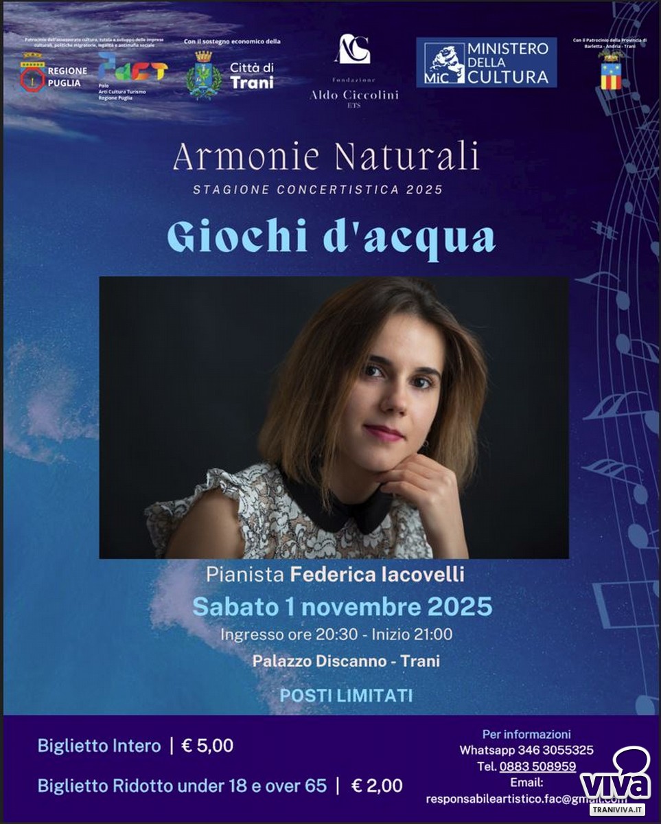 La Fondazione Ciccolini presenta "Giochi d'Acqua" a Trani