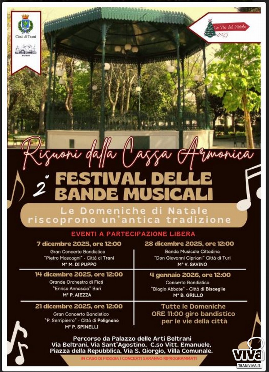 Le Vie del Natale 2025: Trani Celebra la Tradizione con il Festival delle Bande