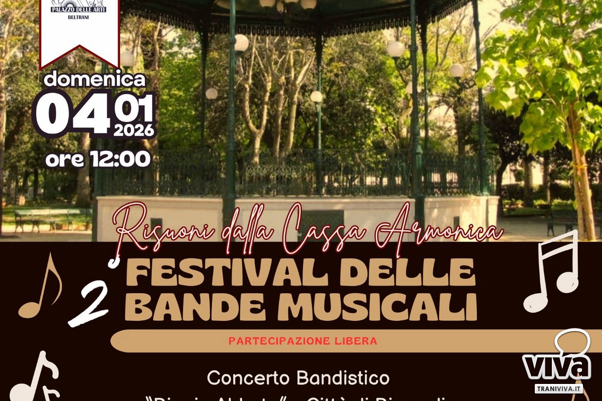 Trani, gran finale per il Festival delle Bande: domani la storica "Biagio Abbate" chiude "Le vie del Natale"