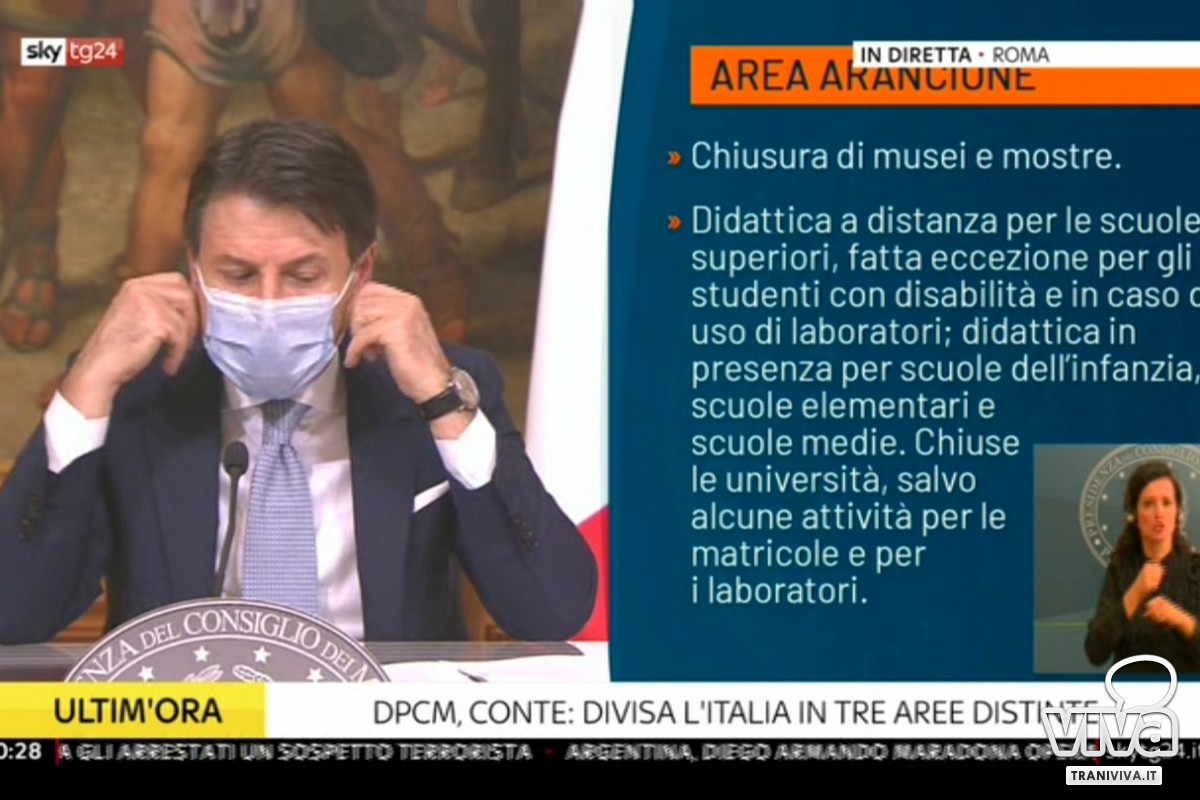 Trani: Il premier Conte illustra il Dpcm. La Puglia è in ...