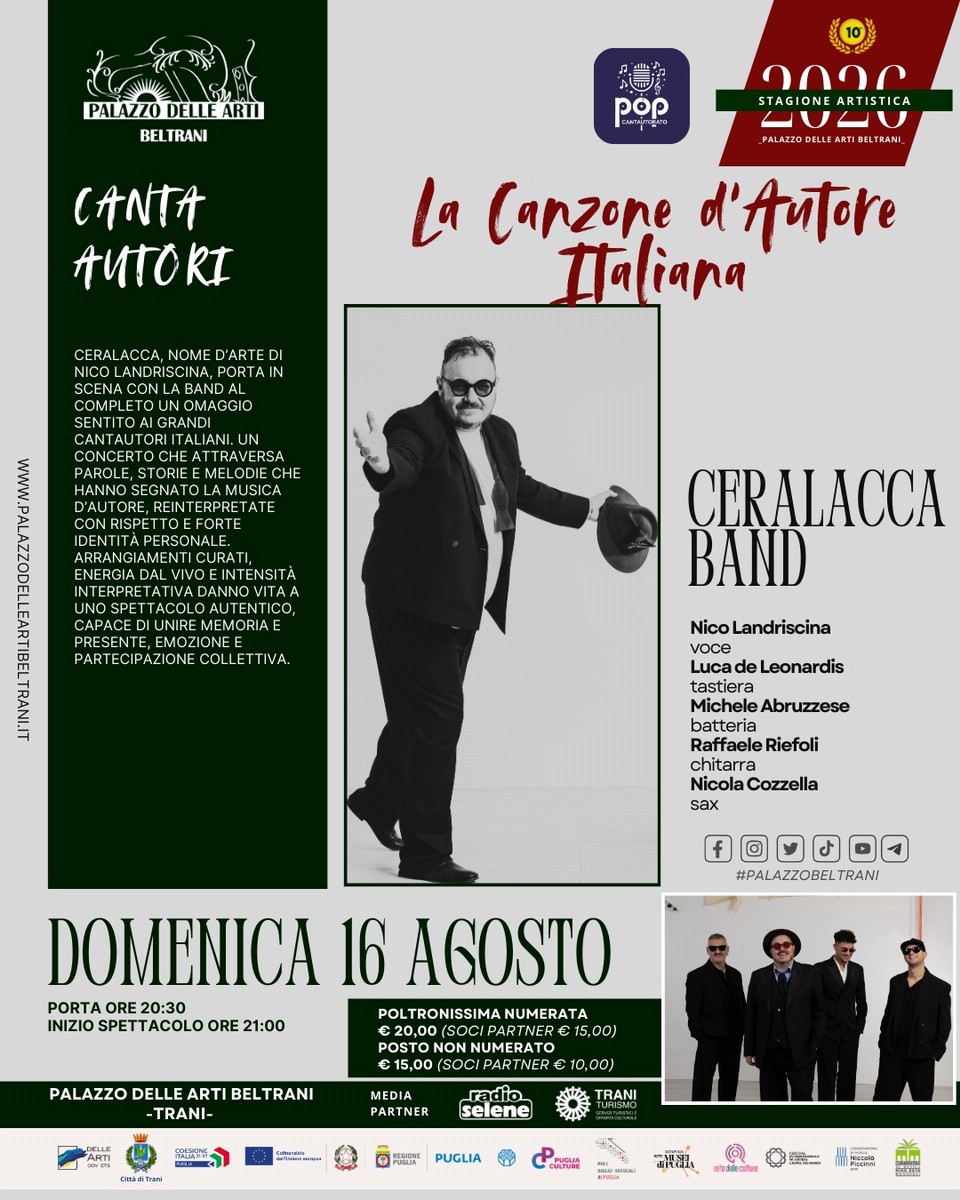 Loc Ceralacca a Palazzo delle Arti Beltrani per Canta Autori domenica agosto