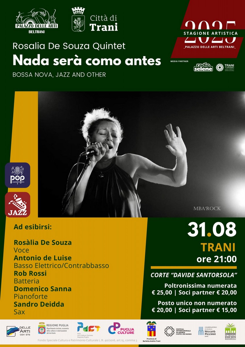 Rosàlia De Souza porta la nuova Bossa Nova a Trani