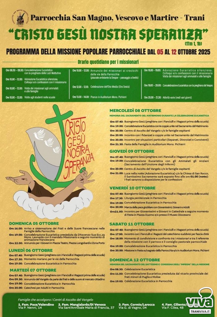 La Parrocchia San Magno a Trani in Missione: il Vangelo bussa a ogni porta