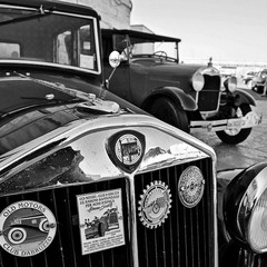 Auto d'epoca sul porto di Trani