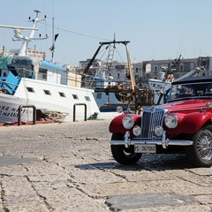 Auto d'epoca sul porto di Trani