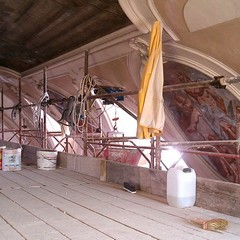 Chiesa di Santa Chiara durante i lavori di restauro