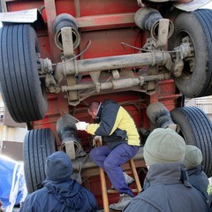 Incidente sulla 16 bis: un camion carico di pasta esce fuori strada