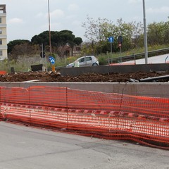 Lavori alla rotonda di via Istria