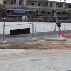 Lavori alla rotonda di via Istria