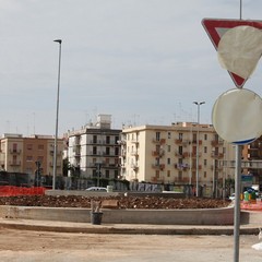 Lavori alla rotonda di via Istria