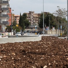 Lavori alla rotonda di via Istria