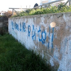 Lungomare mongelli imbrattato da scritte spray