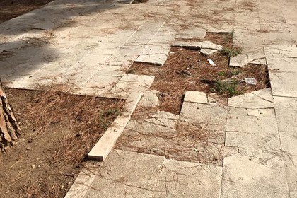 Degrado e sporcizia nella piazzetta di via Andria