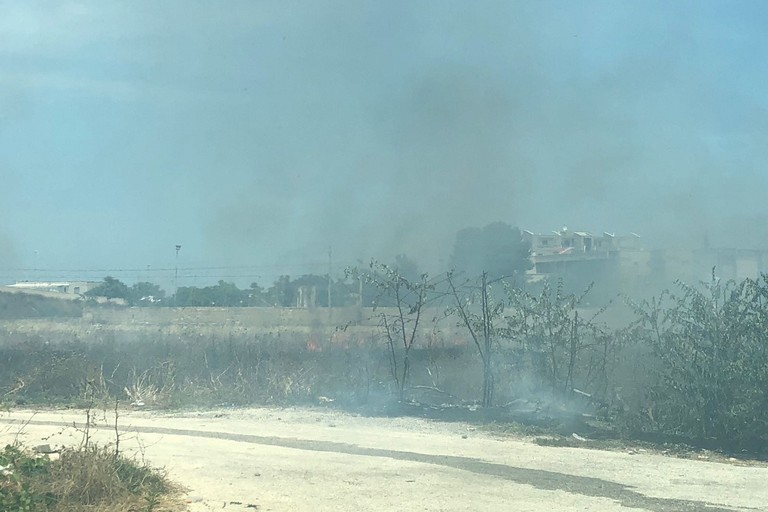 Incendio in via Andria