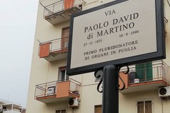 A Trani l'intitolazione di una via a Paolo David Di Martino, primo pluri donatore di organi nel Meridione